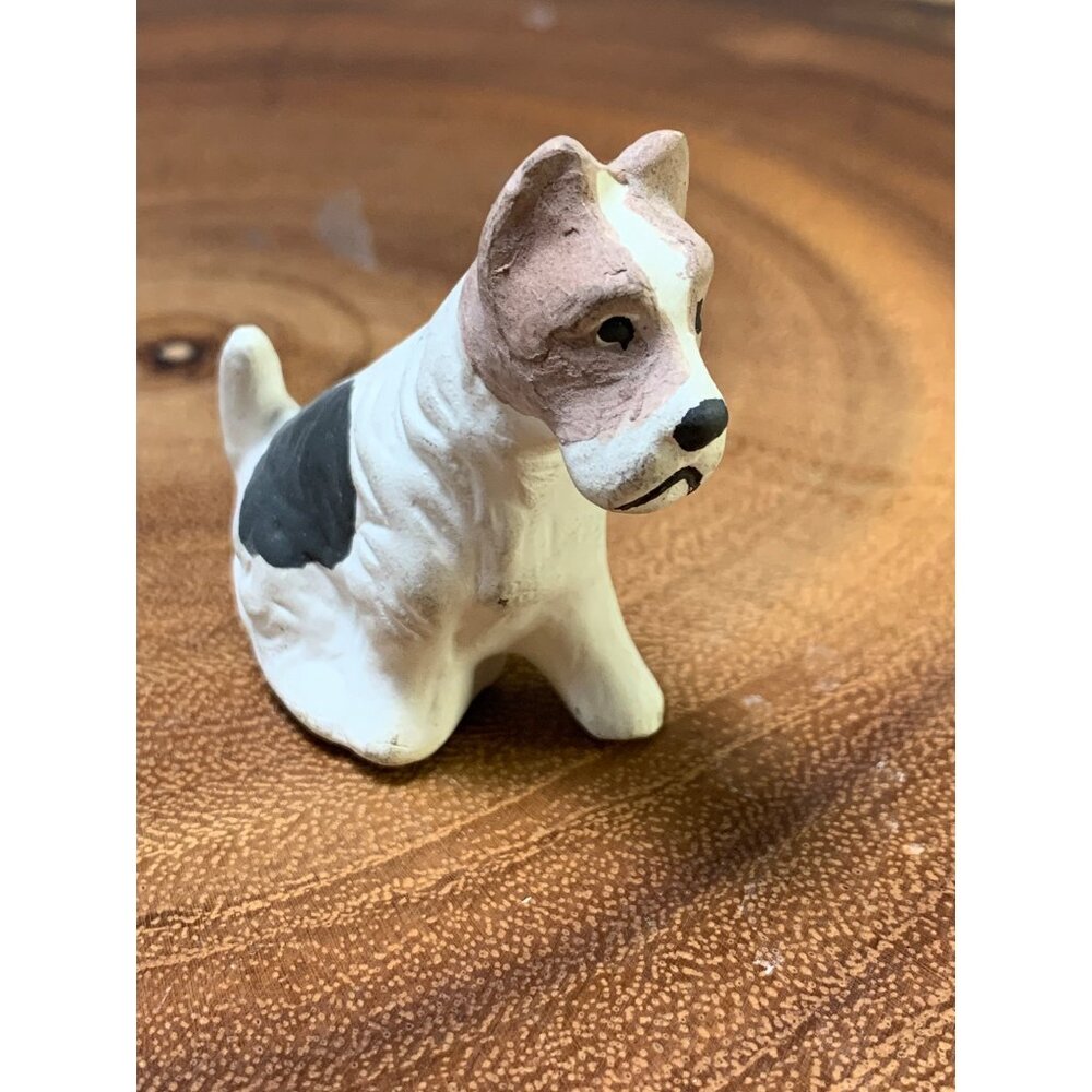 Ceramic Jack Russell Terrier Dog Figurine Hand-Painted Collectible Ornament